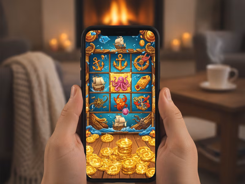 Utilizador a jogar num dispositivo móvel